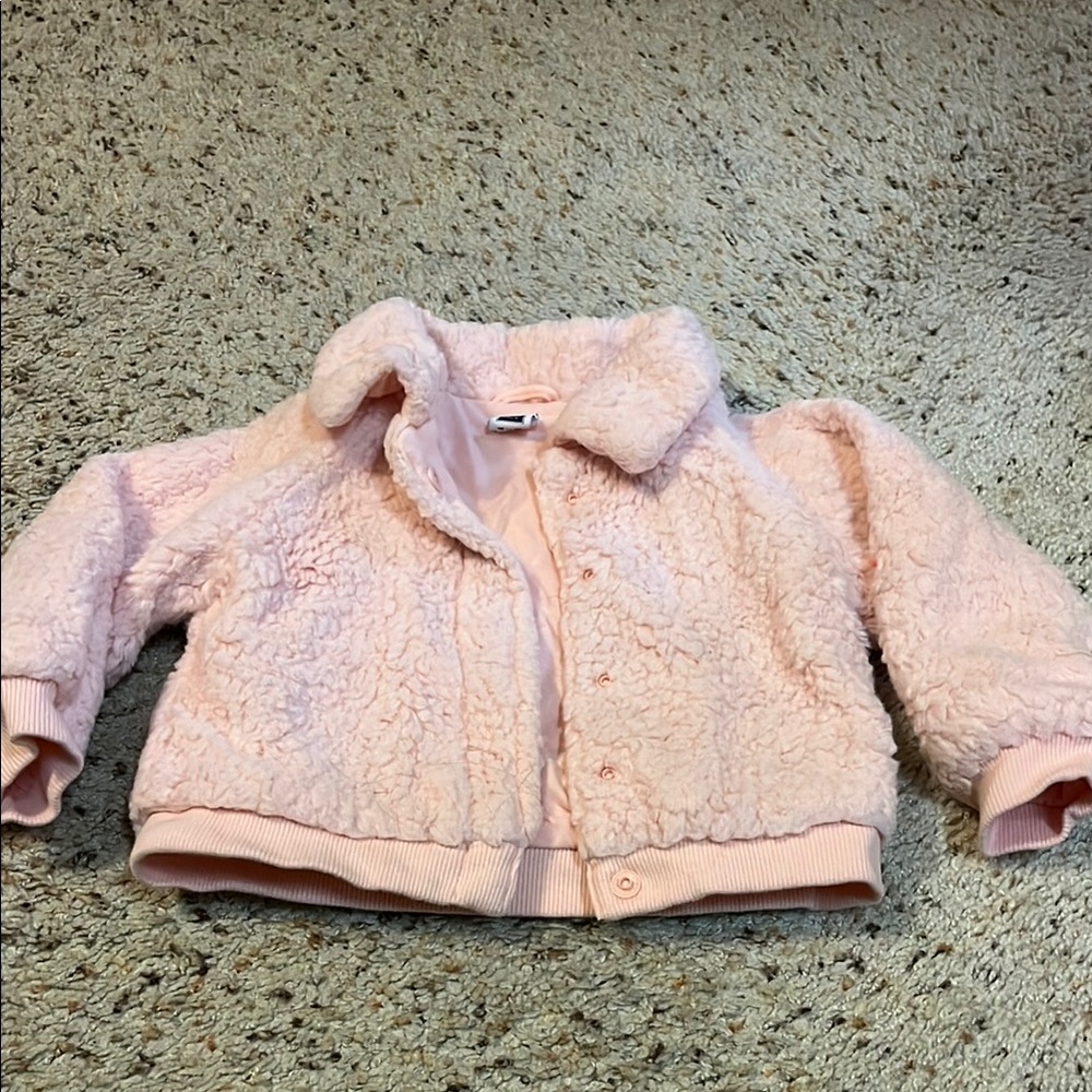 Janie and Jack Pink Puffer Jacket Plush Cozy Design